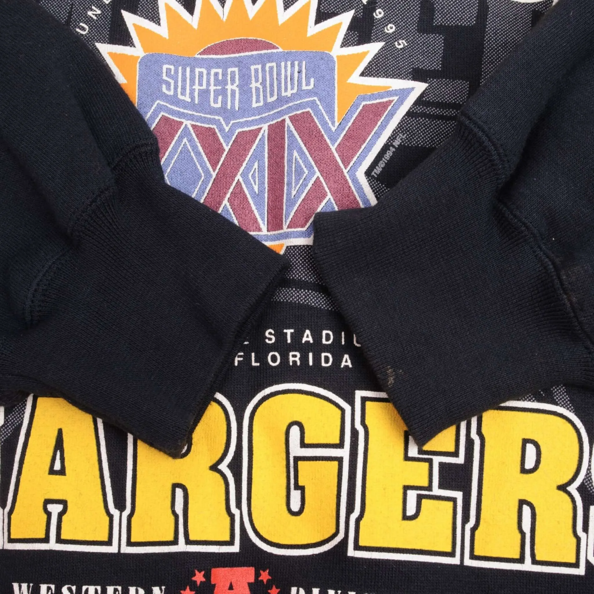 VINTAGE NFL SAN DIEGO CHARGERS SUPER BOWL XXIX 1995 SWEATSHIRT LARGE MADE IN USA