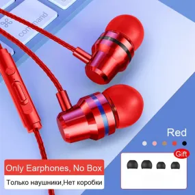 Wired Earphones Earbuds Headphones 3.5mm In Ear Earphone Earpiece With Mic Stereo Headset For Samsung S6 Xiaomi Phone Computer