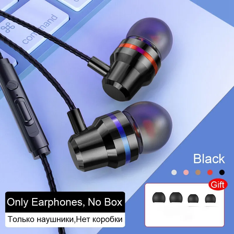 Wired Earphones Earbuds Headphones 3.5mm In Ear Earphone Earpiece With Mic Stereo Headset For Samsung S6 Xiaomi Phone Computer