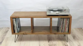 Wooden Industrial, Record Player Stand, Record Storage Cabinet, TV stand, Records Stand - Equal Sections